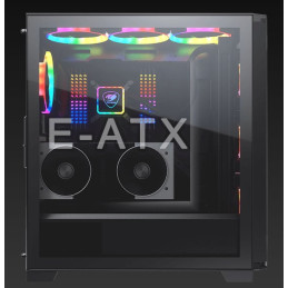 COUGAR PC skříň DARK BLADER X5 Black Mid Tower Plastic with Mesh Front Panel 1 x ARGB Fan 4mm TG Left Panel
