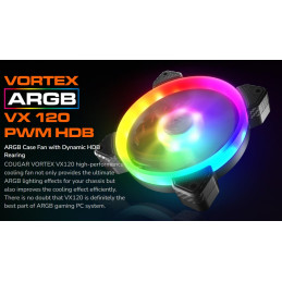 COUGAR ventilátor VORTEX VX 120 ARGB (3pack) 120mm hydro dynamic bearings, lightning & power management