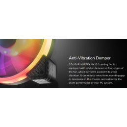 COUGAR ventilátor VORTEX VX 120 ARGB (3pack) 120mm hydro dynamic bearings, lightning & power management