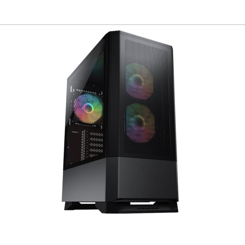 COUGAR PC skříň MX430 Mesh RGB Black Mid Tower Mesh Front Panel 3 x ARGB Fans 4mm TG Left Panel
