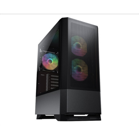 COUGAR PC skříň MX430 Mesh RGB Black Mid Tower Mesh Front Panel 3 x ARGB Fans 4mm TG Left Panel