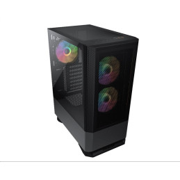 COUGAR PC skříň MX430 Mesh RGB Black Mid Tower Mesh Front Panel 3 x ARGB Fans 4mm TG Left Panel