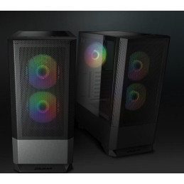 COUGAR PC skříň MX430 Mesh RGB Black Mid Tower Mesh Front Panel 3 x ARGB Fans 4mm TG Left Panel