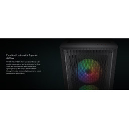 COUGAR PC skříň MX430 Mesh RGB Black Mid Tower Mesh Front Panel 3 x ARGB Fans 4mm TG Left Panel