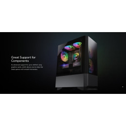 COUGAR PC skříň MX430 Mesh RGB Black Mid Tower Mesh Front Panel 3 x ARGB Fans 4mm TG Left Panel