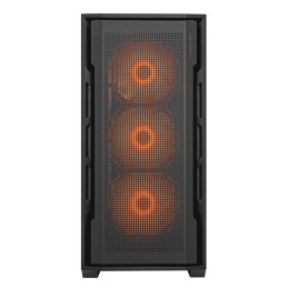 COUGAR PC skříň UNIFACE RGB Black Mid Tower Mesh Front Panel 4 x 120mm ARGB Fans TG Left Panel