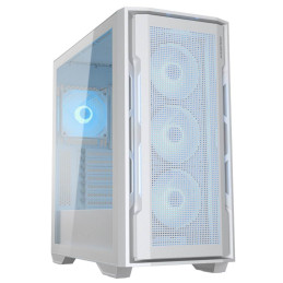 COUGAR PC skříň UNIFACE RGB White Mid Tower Mesh Front Panel 4 x 120mm ARGB Fans TG Left Panel