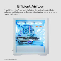 COUGAR PC skříň UNIFACE RGB White Mid Tower Mesh Front Panel 4 x 120mm ARGB Fans TG Left Panel