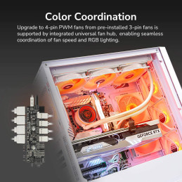 COUGAR PC skříň UNIFACE RGB White Mid Tower Mesh Front Panel 4 x 120mm ARGB Fans TG Left Panel