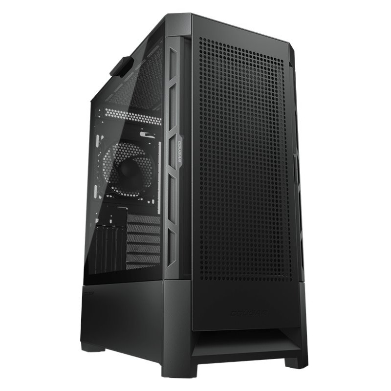 COUGAR PC skříň AIRFACE Black Mid Tower Mesh Front Panel 1 x 120mm Fan TG Left Panel Black