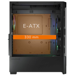 COUGAR PC skříň AIRFACE Black Mid Tower Mesh Front Panel 1 x 120mm Fan TG Left Panel Black
