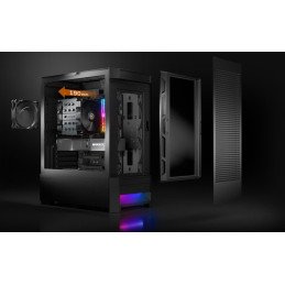 COUGAR PC skříň AIRFACE Black Mid Tower Mesh Front Panel 1 x 120mm Fan TG Left Panel Black