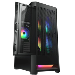 COUGAR PC skříň AIRFACE RGB Black Mid Tower Mesh Front Panel 2 x 140mm ARGB Fans 1x 120mm ARGB Fan TG Left Panel