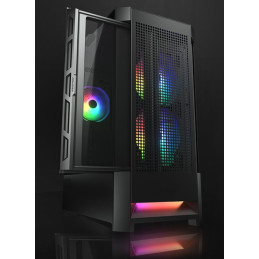 COUGAR PC skříň AIRFACE RGB Black Mid Tower Mesh Front Panel 2 x 140mm ARGB Fans 1x 120mm ARGB Fan TG Left Panel
