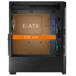 COUGAR PC skříň AIRFACE RGB Black Mid Tower Mesh Front Panel 2 x 140mm ARGB Fans 1x 120mm ARGB Fan TG Left Panel