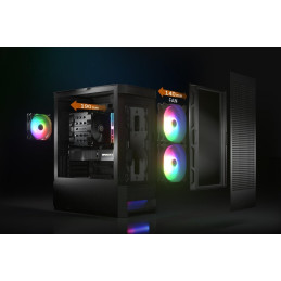 COUGAR PC skříň AIRFACE RGB Black Mid Tower Mesh Front Panel 2 x 140mm ARGB Fans 1x 120mm ARGB Fan TG Left Panel