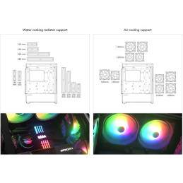 COUGAR PC skříň AIRFACE RGB Black Mid Tower Mesh Front Panel 2 x 140mm ARGB Fans 1x 120mm ARGB Fan TG Left Panel