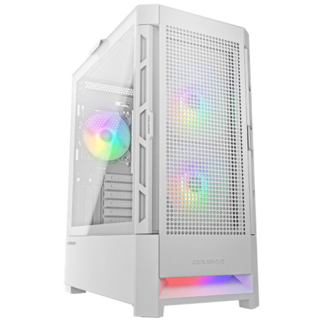 COUGAR PC skříň AIRFACE RGB White Mid Tower Mesh Front Panel 2 x 140mm ARGB Fans 1x 120mm ARGB Fan TG Left Panel
