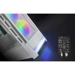 COUGAR PC skříň AIRFACE RGB White Mid Tower Mesh Front Panel 2 x 140mm ARGB Fans 1x 120mm ARGB Fan TG Left Panel