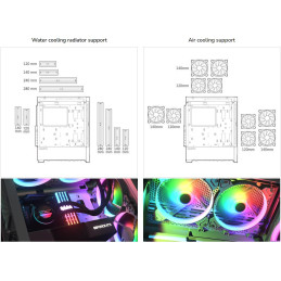 COUGAR PC skříň AIRFACE RGB White Mid Tower Mesh Front Panel 2 x 140mm ARGB Fans 1x 120mm ARGB Fan TG Left Panel