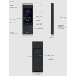 Ubiquiti UA-Intercom, Přístupový systém, NFC čtečka, kamera, dotyk. displej, 1x RJ-45, Bluetooth 4.2, NFC, PoE, IP65