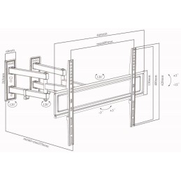 POŠKOZENÝ OBAL - NEDIS nástěnný držák na TV/ 32 - 70"/ nosnost 40 kg/ naklápěcí/ otočný/ 80 mm - 520 mm/ 3 otočné body/ ocel/ ..