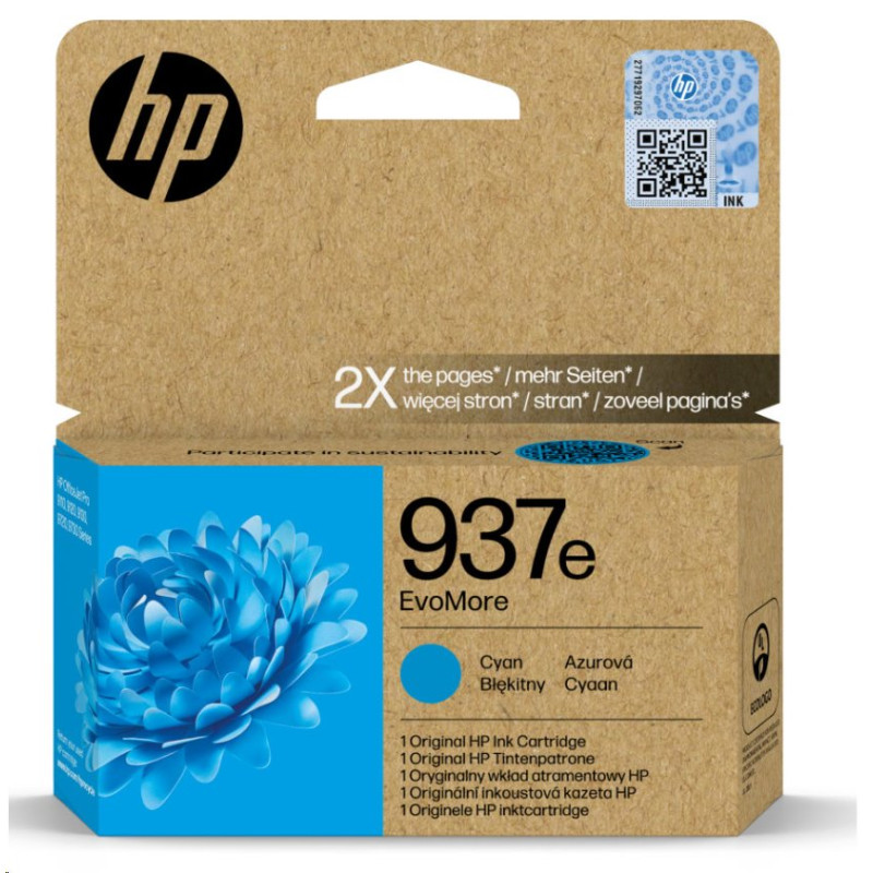 HP Ink Cartridge č.937e EvoMore Cyan