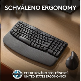 Logitech Wave Keys wireless ergonomic keyboard GRAPHITE - US INT'L - 2.4GHZ/BT