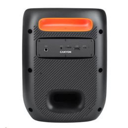CANYON přenosný párty reproduktor OnFun 5, 40W, RGB, BT5, USB-A, microSD, AUX, 6,3mm jack, režim TWS, černý