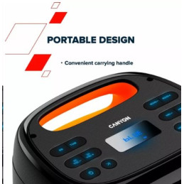 CANYON přenosný párty reproduktor OnFun 5, 40W, RGB, BT5, USB-A, microSD, AUX, 6,3mm jack, režim TWS, černý