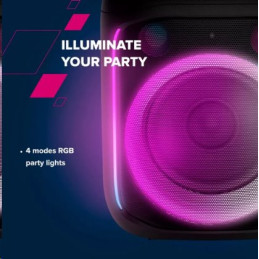 CANYON přenosný párty reproduktor OnFun 5, 40W, RGB, BT5, USB-A, microSD, AUX, 6,3mm jack, režim TWS, černý