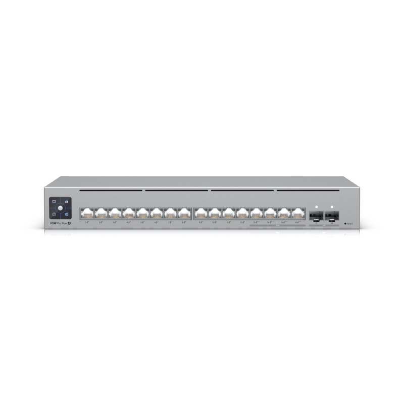 Ubiquiti Switch L3 UniFi Professional USW-Pro-Max-16-PoE, 16-Port PoE (4/12x 2.5/1) GbE, 2x 10Gb SFP+, PoE budget 180W
