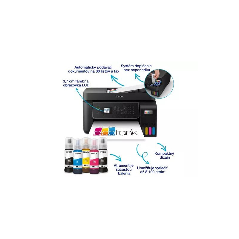 Epson EcoTank L5310 A4, color MFP, Fax, ADF, USB, LAN, WiFi