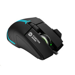 CANYON Herní drátová myš Fortnax GM-636, optická, RGB, až 20 000 DPI, 9tl. programovatelných, černá