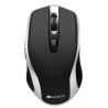 CANYON optická silent myš s bezdrátovým nabíjením, senzor Pixart, rozlišení 800/1200/1600DPI, 6 tlačítek, černo-stříbrná