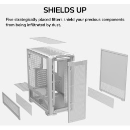 COUGAR PC skříň MX600 White Full Tower Mesh Front Panel 3 x 140mm + 1 x 120mm Fans TG Left Panel