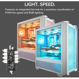 COUGAR PC skříň MX600 White Full Tower Mesh Front Panel 3 x 140mm + 1 x 120mm Fans TG Left Panel