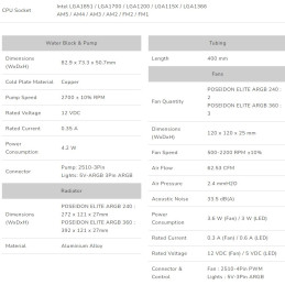 COUGAR chlazení POSEIDON ELITE ARGB 240 AIO vodní black