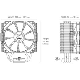 COUGAR chlazení FORZA 50 essential CPU Air Cooling 50x135x155mm HDB
