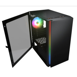 COUGAR PC skříň Purity RGB Black Mini Tower TG Front Panel ARGB strip / 1 x ARGB Fan / 3mm TG Left Panel