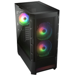 COUGAR PC skříň DUOFACE Black Mid Tower Airflow Front Panel TG Left Panel 2 x ARGB 140mm & 1x 120mm Fans