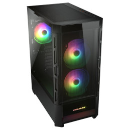 COUGAR PC skříň DUOFACE Black Mid Tower Airflow Front Panel TG Left Panel 2 x ARGB 140mm & 1x 120mm Fans
