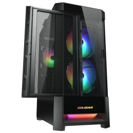 COUGAR PC skříň DUOFACE Black Mid Tower Airflow Front Panel TG Left Panel 2 x ARGB 140mm & 1x 120mm Fans