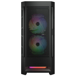 COUGAR PC skříň DUOFACE Black Mid Tower Airflow Front Panel TG Left Panel 2 x ARGB 140mm & 1x 120mm Fans