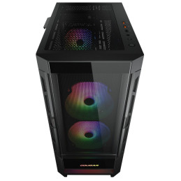 COUGAR PC skříň DUOFACE Black Mid Tower Airflow Front Panel TG Left Panel 2 x ARGB 140mm & 1x 120mm Fans