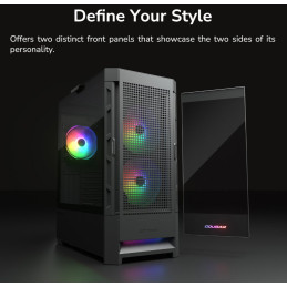 COUGAR PC skříň DUOFACE Black Mid Tower Airflow Front Panel TG Left Panel 2 x ARGB 140mm & 1x 120mm Fans