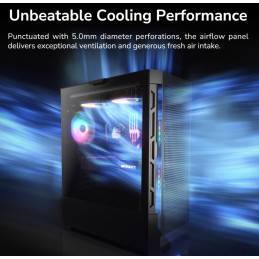 COUGAR PC skříň DUOFACE Black Mid Tower Airflow Front Panel TG Left Panel 2 x ARGB 140mm & 1x 120mm Fans