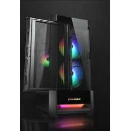 COUGAR PC skříň DUOFACE Black Mid Tower Airflow Front Panel TG Left Panel 2 x ARGB 140mm & 1x 120mm Fans