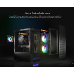 COUGAR PC skříň DUOFACE Black Mid Tower Airflow Front Panel TG Left Panel 2 x ARGB 140mm & 1x 120mm Fans