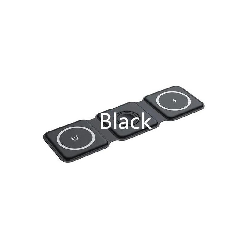 1stCOOL Qi bezdrôtová prenosná nabíjačka 3v1, MagSafe, čierna, USB-C